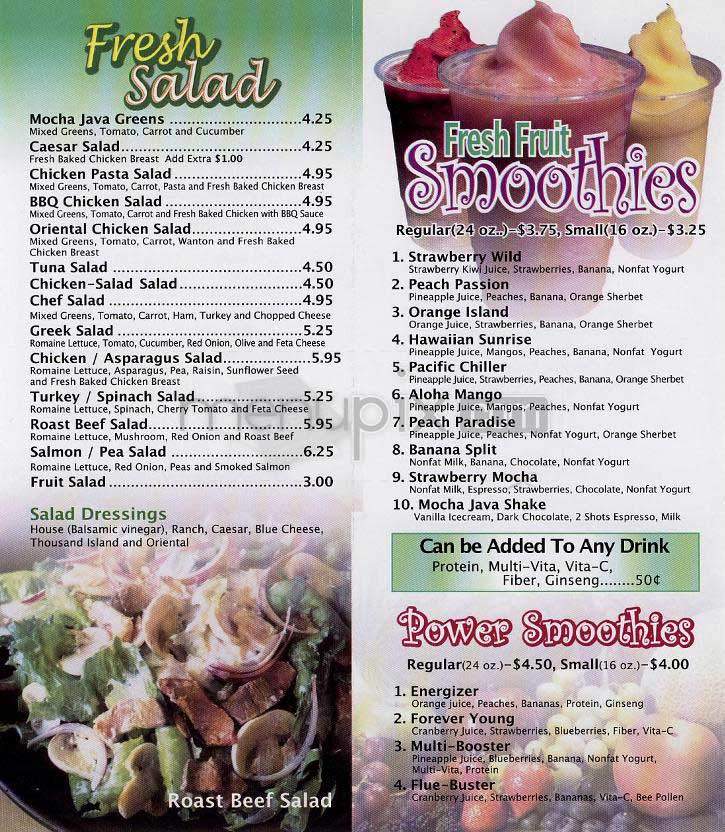 Mocha Java Express - Los Angeles, CA menu_pic