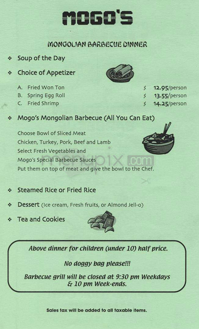 Mogo's - Sherman Oaks, CA menu_pic