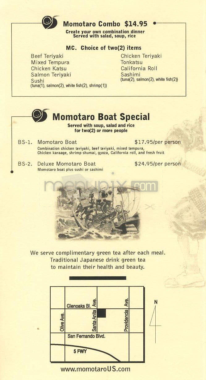 Momotaro Japanese Restaurant - Burbank, CA menu_pic