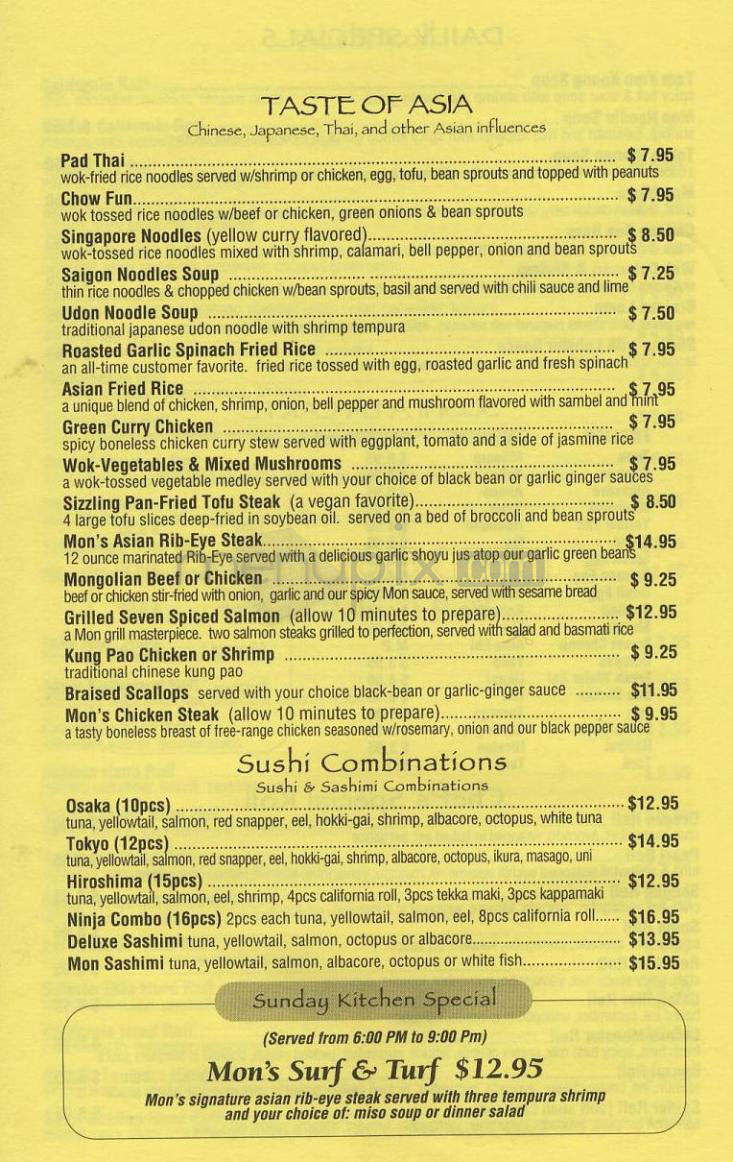 Mon Sushi & Grill - Sherman Oaks, CA menu_pic