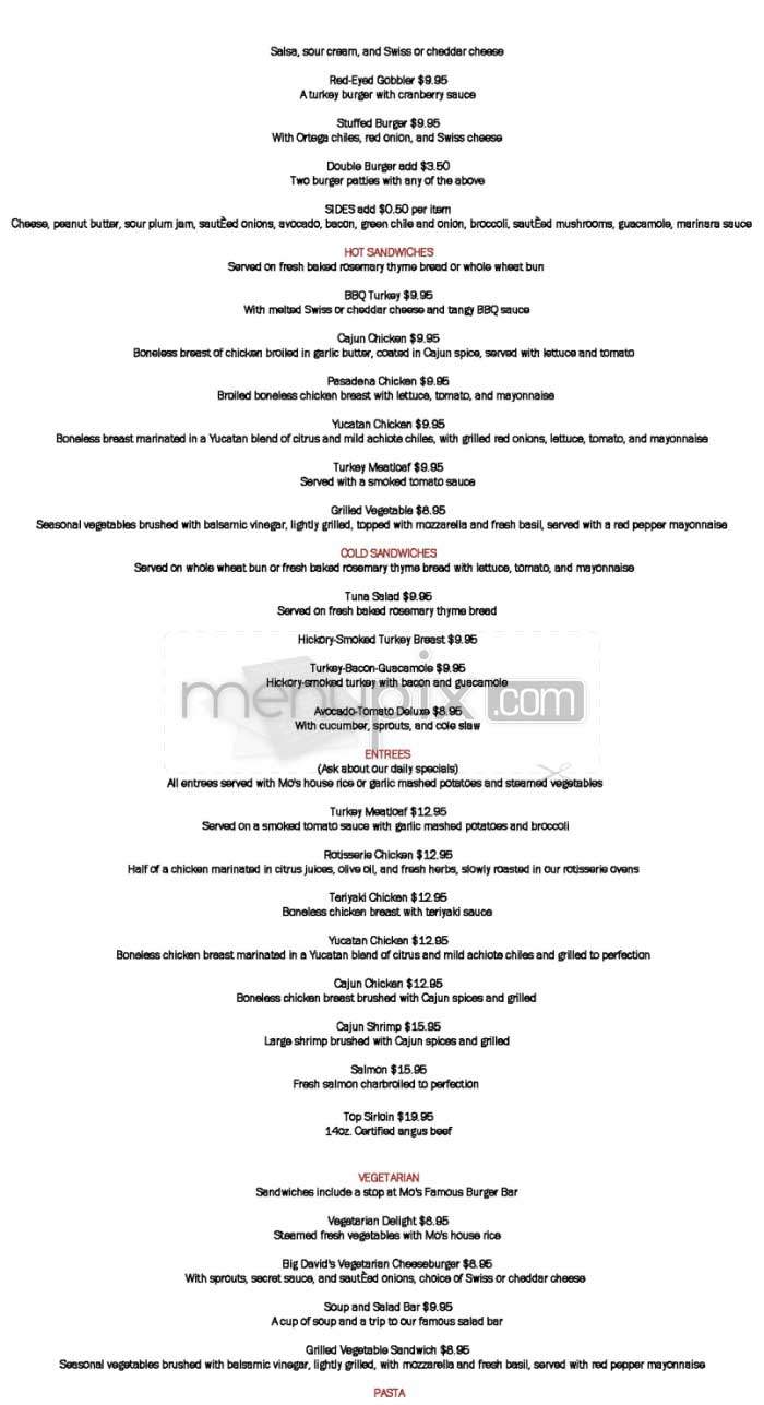 Mo's - Burbank, CA menu_pic