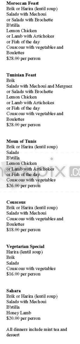 Moun Of Tunis - West Hollywood, CA menu_pic