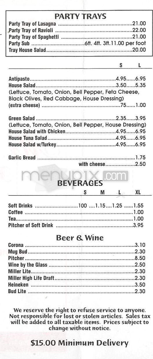 Mr. K's Pizza - Glendale, CA menu_pic