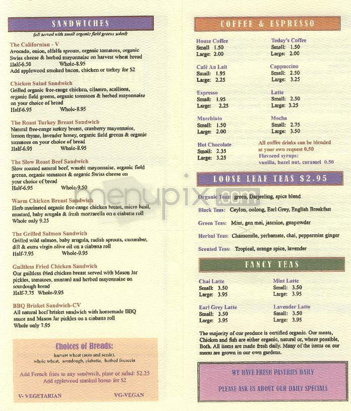 Mason Jar Cafe - West Hollywood, CA menu_pic