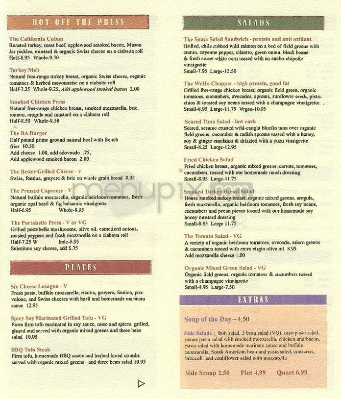 Mason Jar Cafe - West Hollywood, CA menu_pic