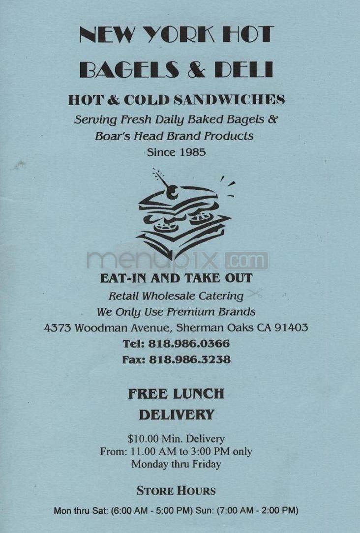 New York Hot Bagels & Deli - Sherman Oaks, CA menu_pic