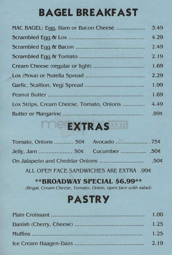 New York Hot Bagels & Deli - Sherman Oaks, CA menu_pic