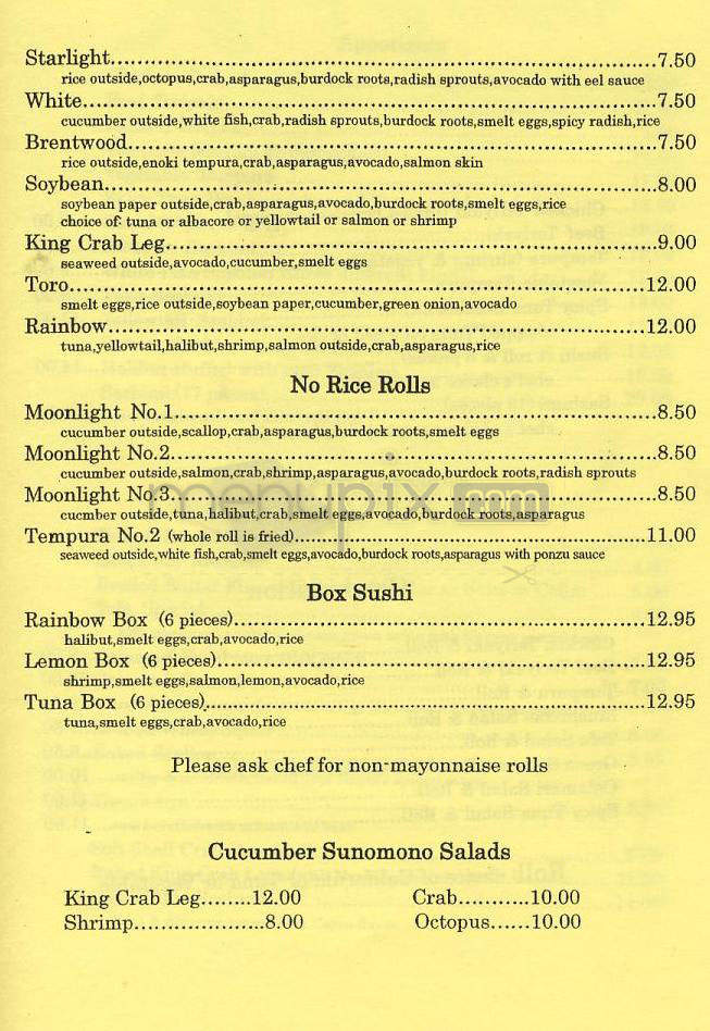 NaGao Sushi & Salad - Los Angeles, CA menu_pic
