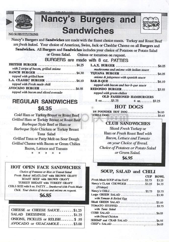 Nancy's Of Redondo - Redondo Beach, CA menu_pic