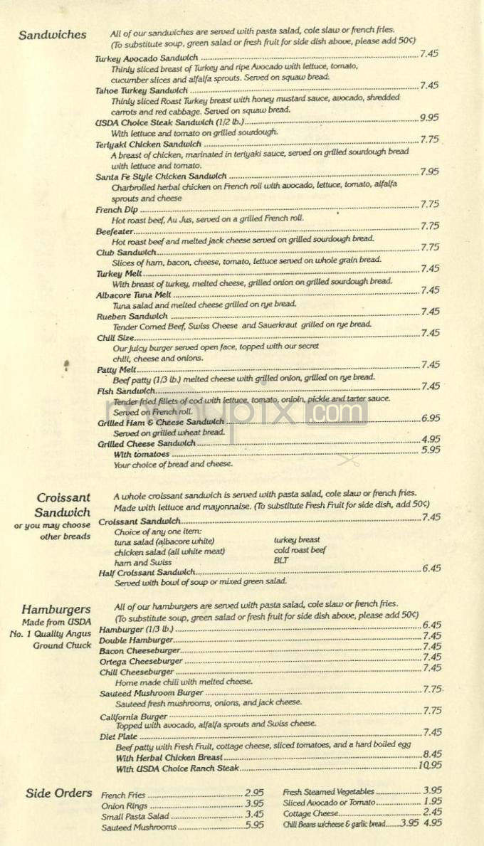 Nano Cafe Inn - Pasadena, CA menu_pic