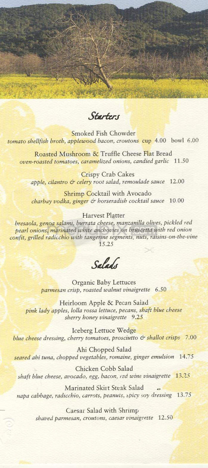 Napa Valley Grille - Los Angeles, CA menu_pic