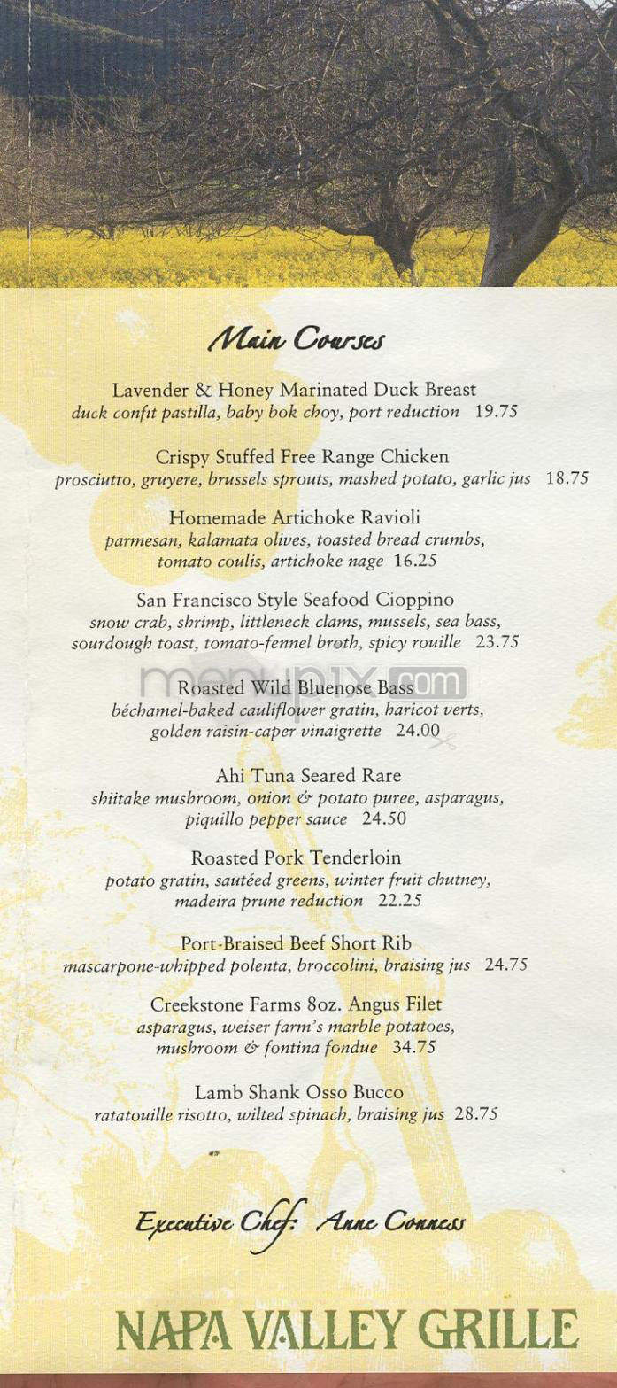Napa Valley Grille - Los Angeles, CA menu_pic