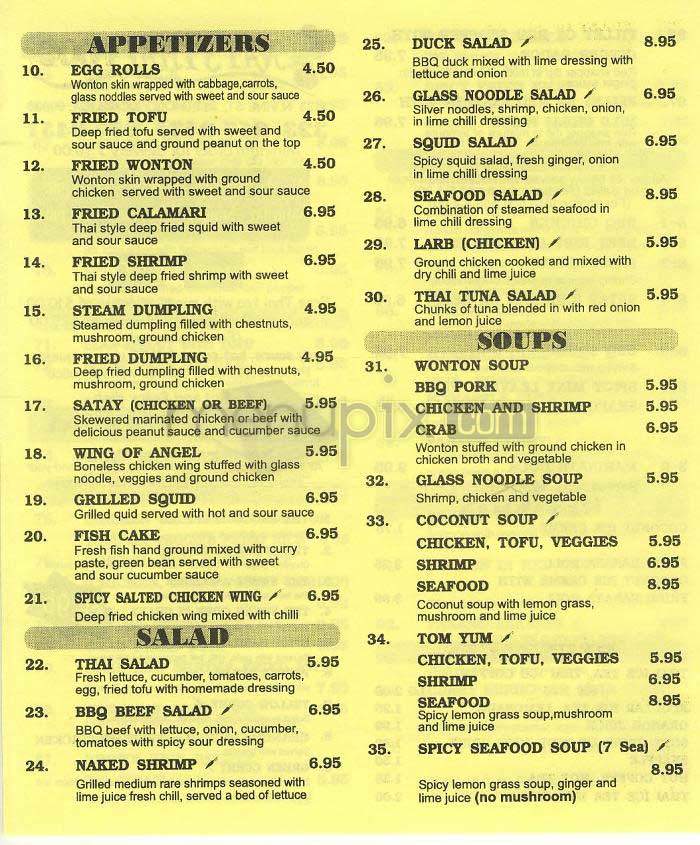 Nat's Thai Food - Los Angeles, CA menu_pic