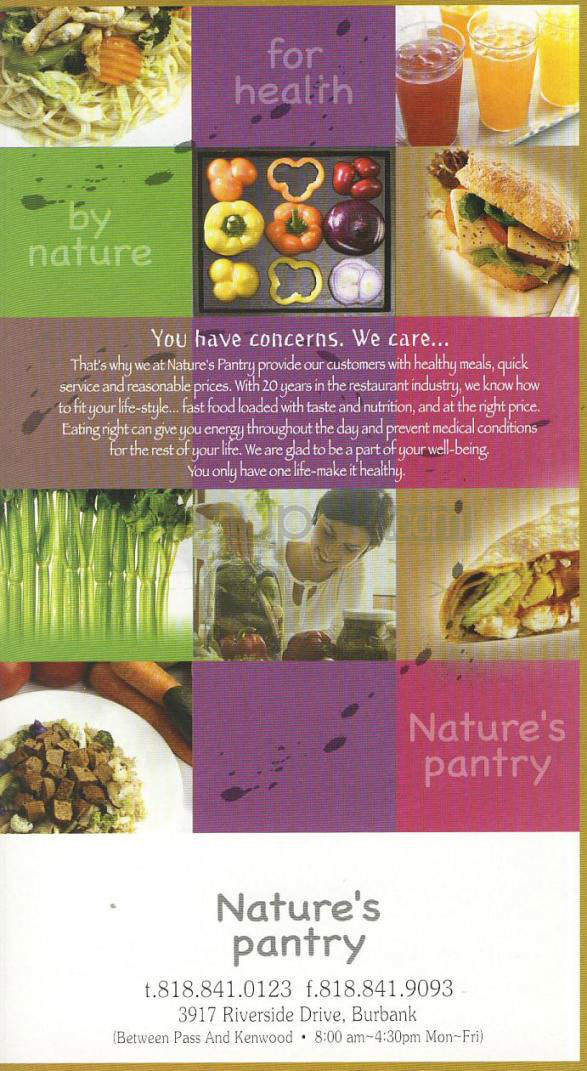 Nature's Pantry - Burbank, CA menu_pic