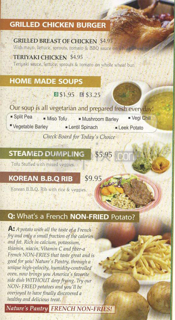 Nature's Pantry - Burbank, CA menu_pic