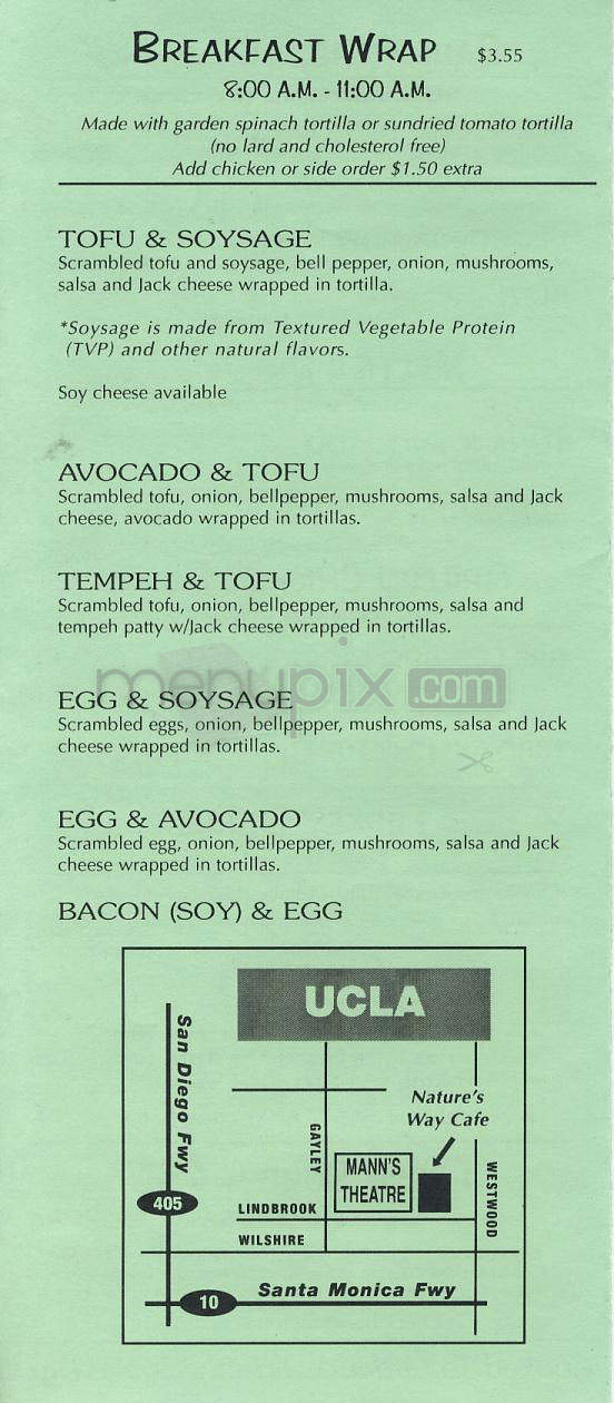 Nature's Way Cafe - Los Angeles, CA menu_pic