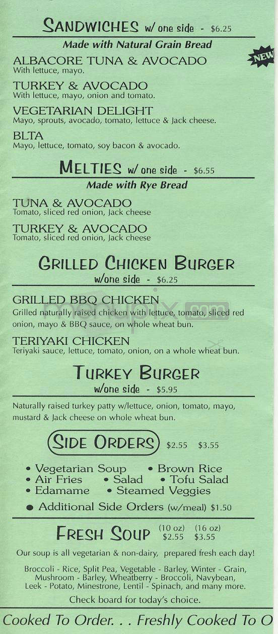Nature's Way Cafe - Los Angeles, CA menu_pic