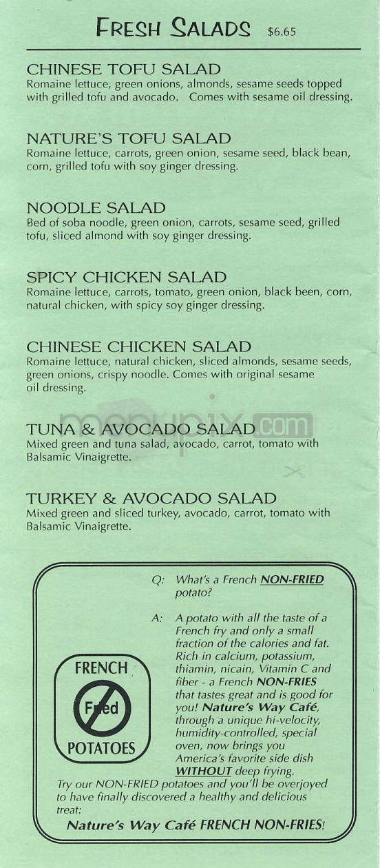 Nature's Way Cafe - Los Angeles, CA menu_pic