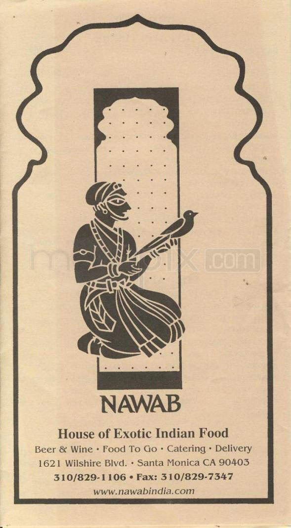Nawab Of India - Santa Monica, CA menu_pic
