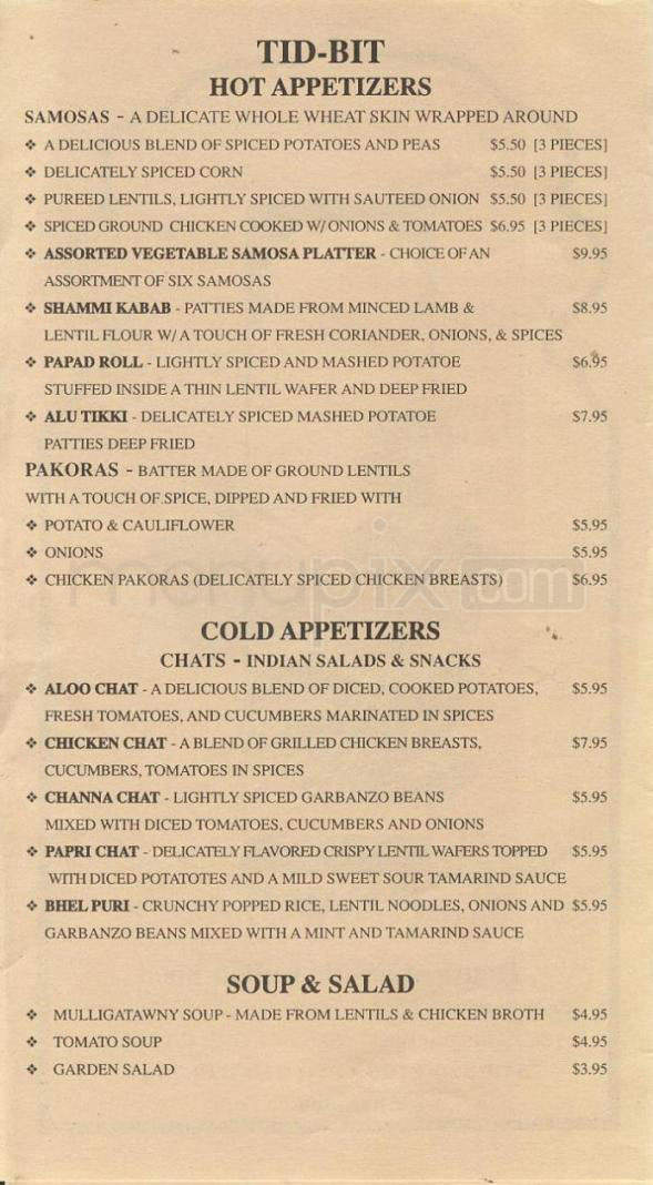 Nawab Of India - Santa Monica, CA menu_pic