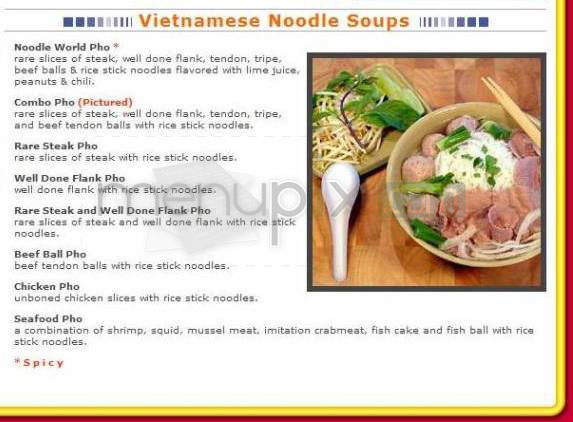 Noodle World - Pasadena, CA menu_pic