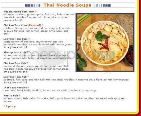 Noodle World - Pasadena, CA menu_pic