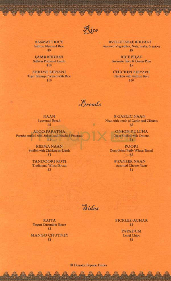 New Delhi of Pasadena - Pasadena, CA menu_pic
