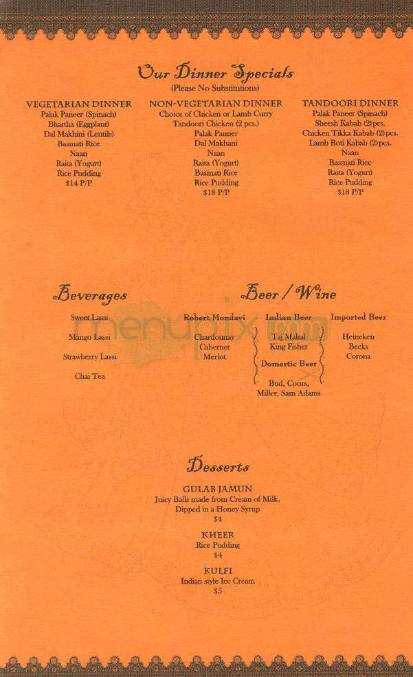 New Delhi of Pasadena - Pasadena, CA menu_pic