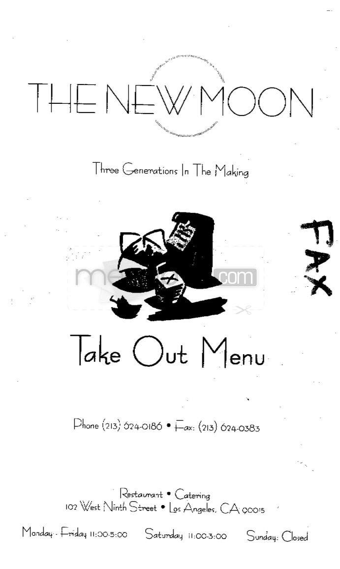 New Moon - Los Angeles, CA menu_pic
