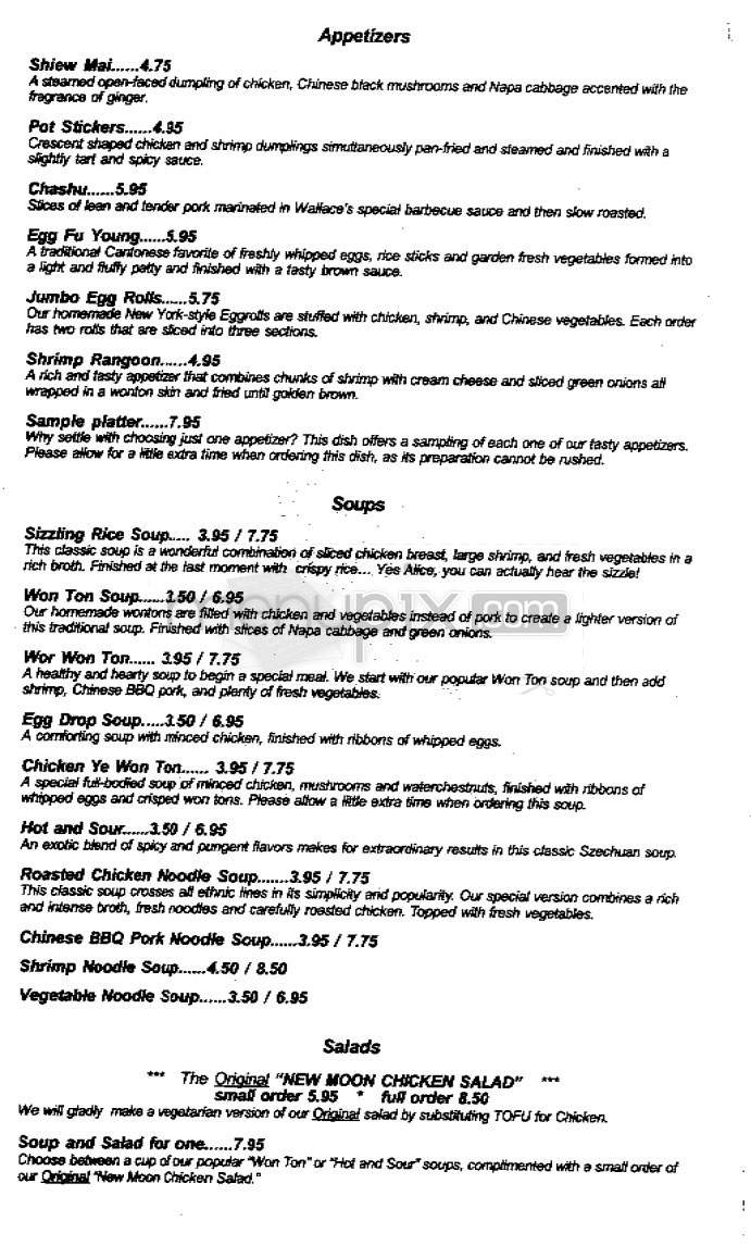 New Moon - Los Angeles, CA menu_pic