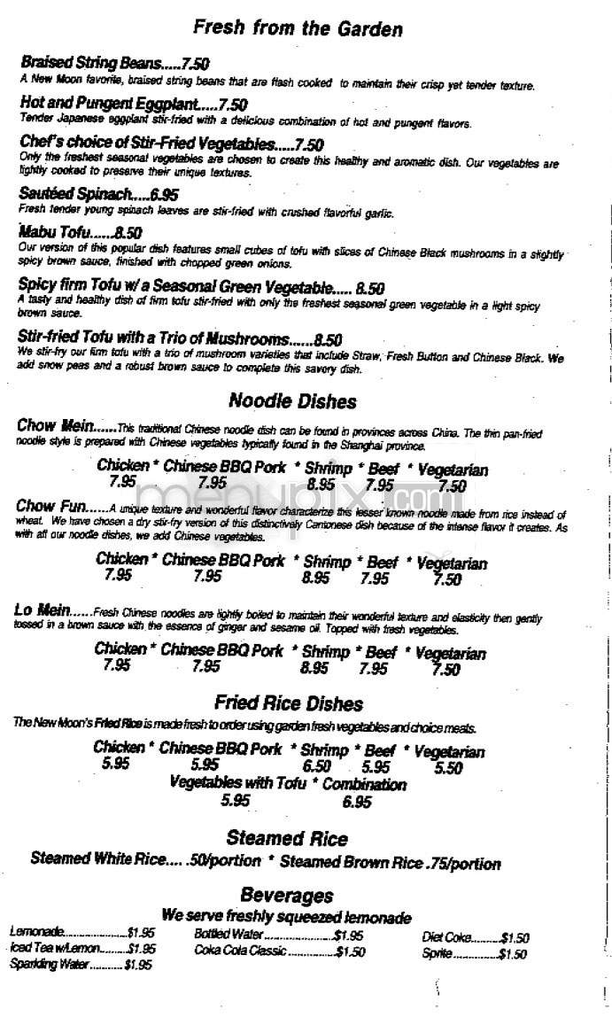 New Moon - Los Angeles, CA menu_pic