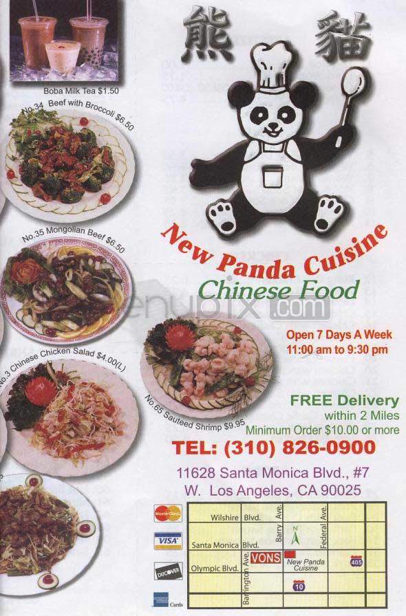 New Panda Cuisine - Los Angeles, CA menu_pic
