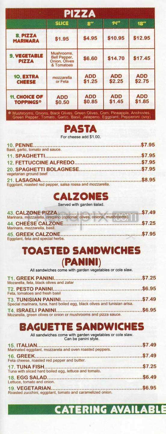 New York Famous Pizza Cafe - West Hollywood, CA menu_pic
