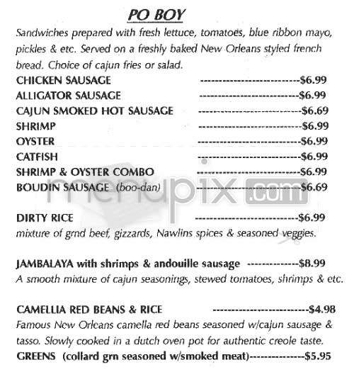 New Orleans Cajun & Creole - Hermosa Beach, CA menu_pic