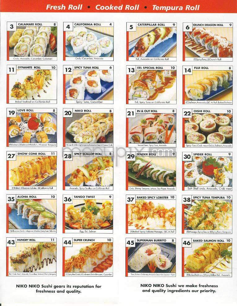 Nikko Sushi - West Hollywood, CA menu_pic