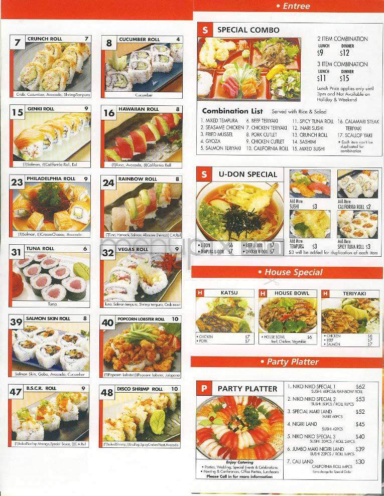 Nikko Sushi - West Hollywood, CA menu_pic