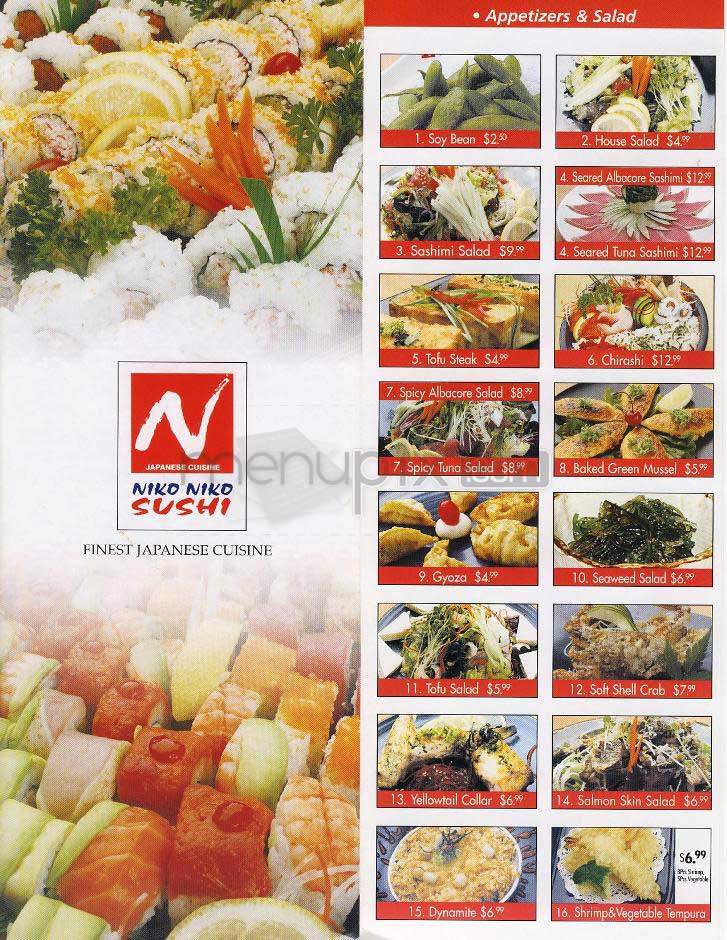 Niko Niko Sushi - Los Angeles, CA menu_pic