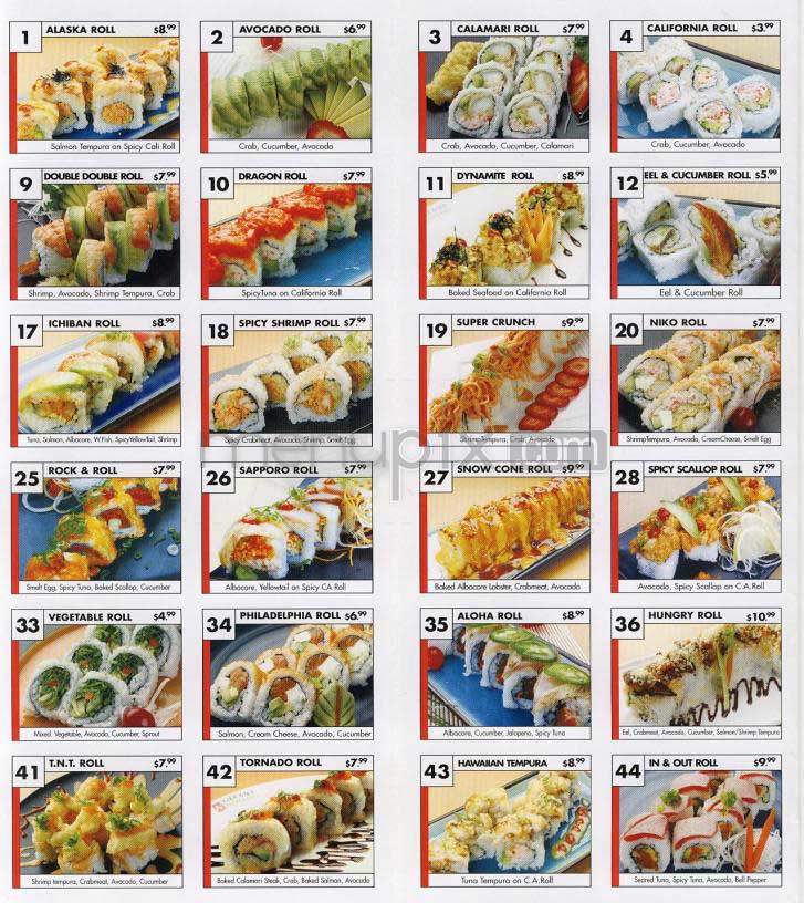 Niko Niko Sushi - Los Angeles, CA menu_pic