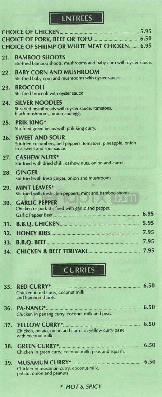 Nitaya Thai Cuisine - Beverly Hills, CA menu_pic