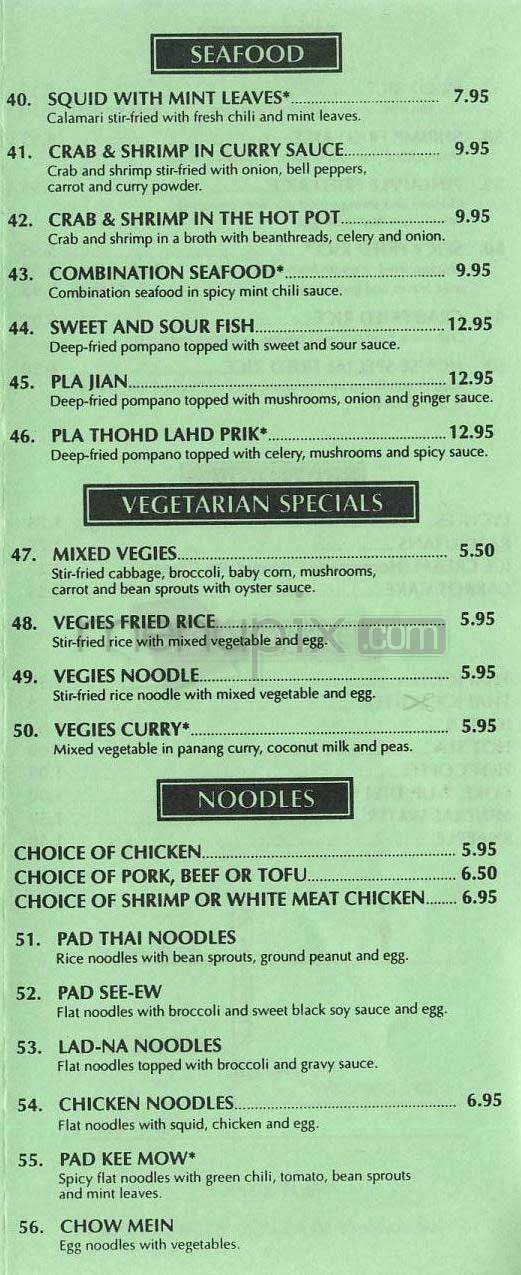Nitaya Thai Cuisine - Beverly Hills, CA menu_pic