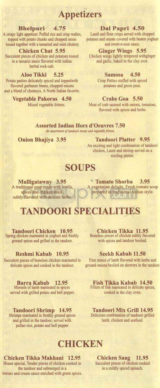 Nizam of India - Los Angeles, CA menu_pic