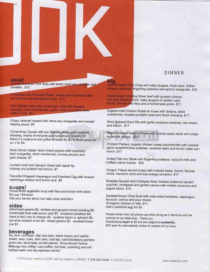 Nook - Los Angeles, CA menu_pic
