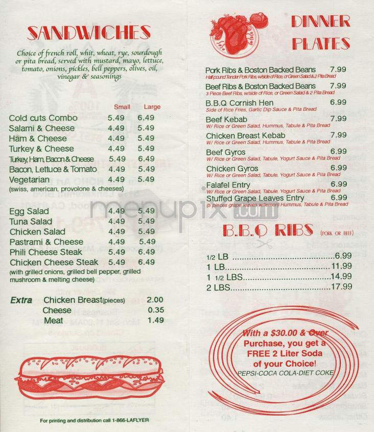 Noosh Deli - North Hollywood, CA menu_pic