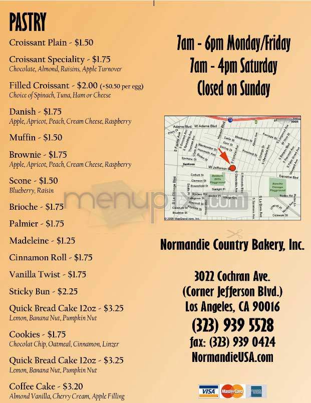 Normandie - West Hollywood, CA menu_pic