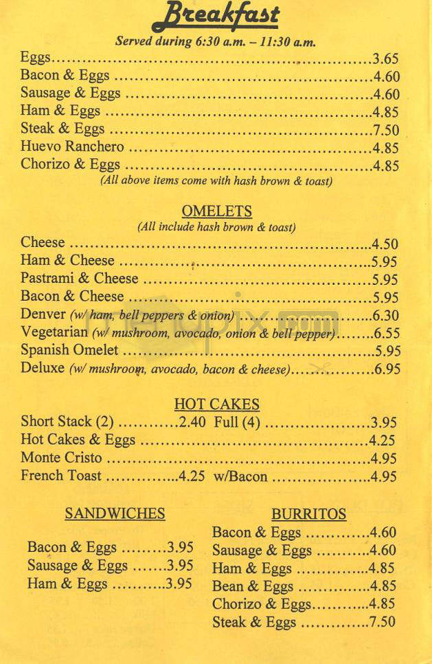 Norm's - Burbank, CA menu_pic