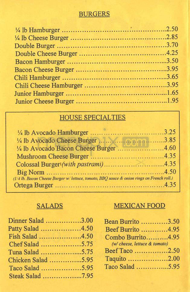 Norm's - Burbank, CA menu_pic