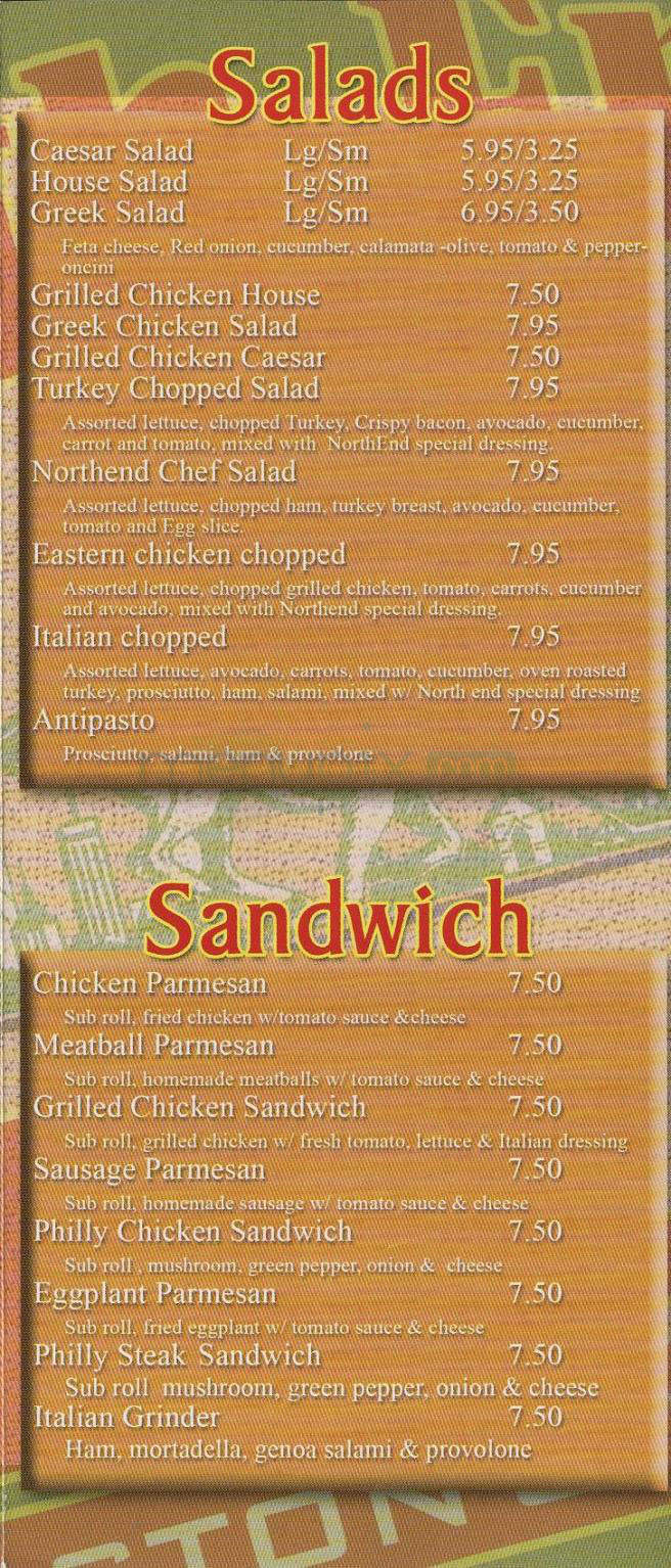 North End Pizzeria - Los Angeles, CA menu_pic