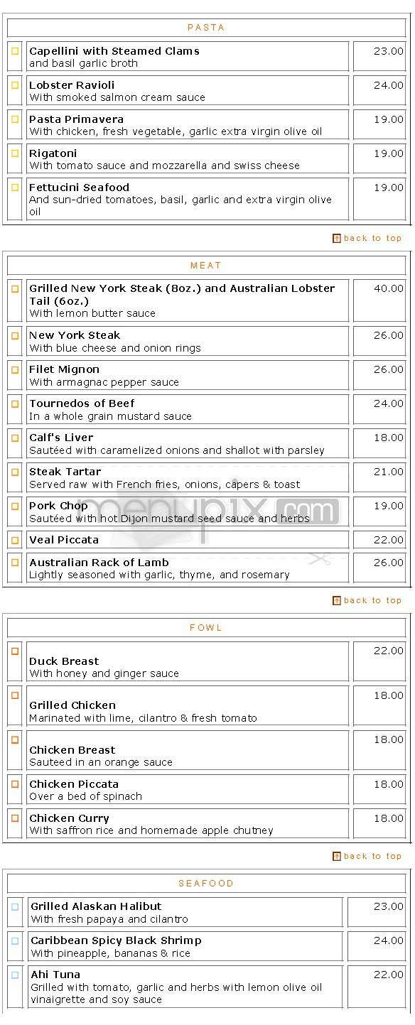 Numbers Bar & Restaurant - West Hollywood, CA menu_pic
