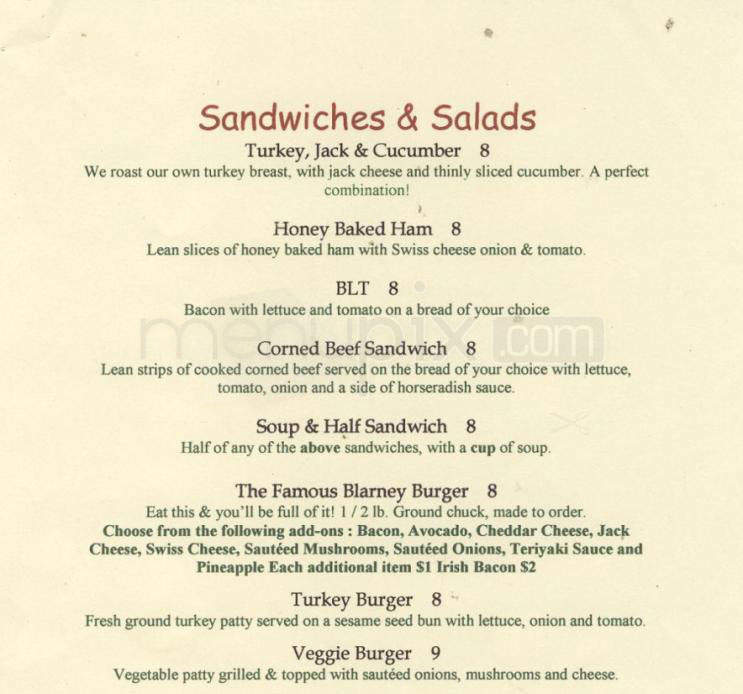 O'Briens Irish Restaurant - Santa Monica, CA menu_pic