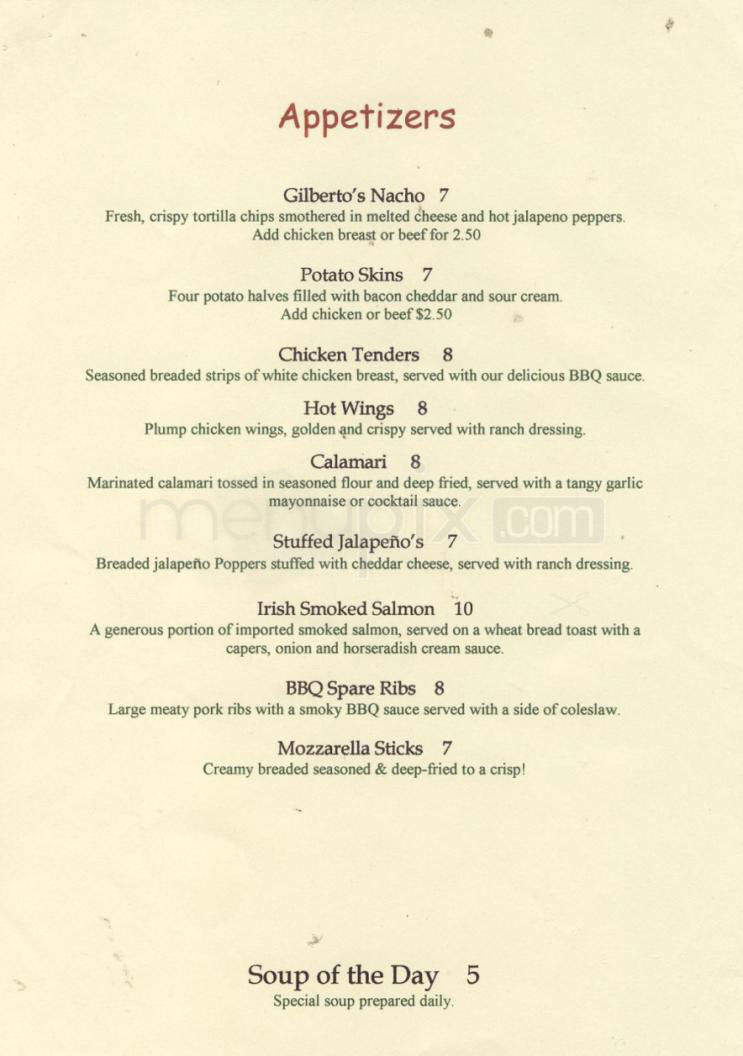 O'Briens Irish Restaurant - Santa Monica, CA menu_pic